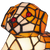 Detail Tiffany hondenlamp van glas in lood in oranje-, crème- en wittinten