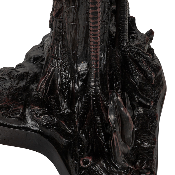 Tiffany reiger tafellamp – glas-in-lood in amber, crème & blauw – H 53 cm (7060)