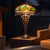Tiffany Tischlampe mit floralem Rankenmuster – Creme, Grün & Rot – H 70 cm (Art. 7070)