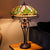 Tiffany Tischlampe mit floralem Rankenmuster – Creme, Grün & Rot – H 70 cm (Art. 7070)