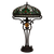 Tiffany Tischlampe mit floralem Rankenmuster – Creme, Grün & Rot – H 70 cm (Art. 7070)