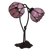 Tiffany Tischlampe mit zwei Blütenknospen – Lachsrosa & Grün – H 40 cm (Art. 7072)