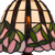 Tiffany Tischlampe mit rosa Blüten & gewelltem Rand – Creme, Rosa & Grün – H 36 cm (Art. 7073)