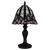 Tiffany Tischlampe mit rosa Blüten & gewelltem Rand – Creme, Rosa & Grün – H 36 cm (Art. 7073)