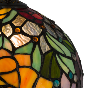 Tiffany tafellamp Rozen - Geel, Oranje & Groen – H 39,5 cm (Art. 7076)