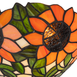 Tiffany wandlamp – Zonnebloemen – B 25 × H 15,5 cm (Art. 7709)