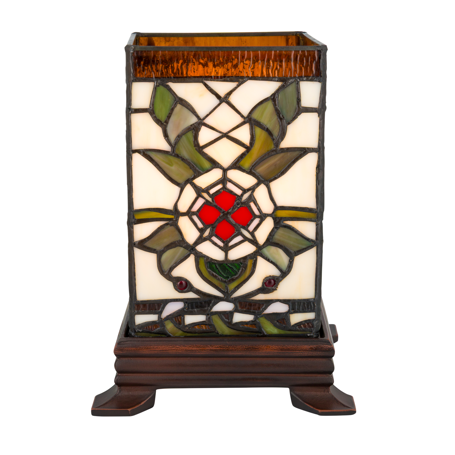 Tiffany kubus tafellamp – L 16,5 CM x B 16,5 CM x H 21 CM (Art. 7151)