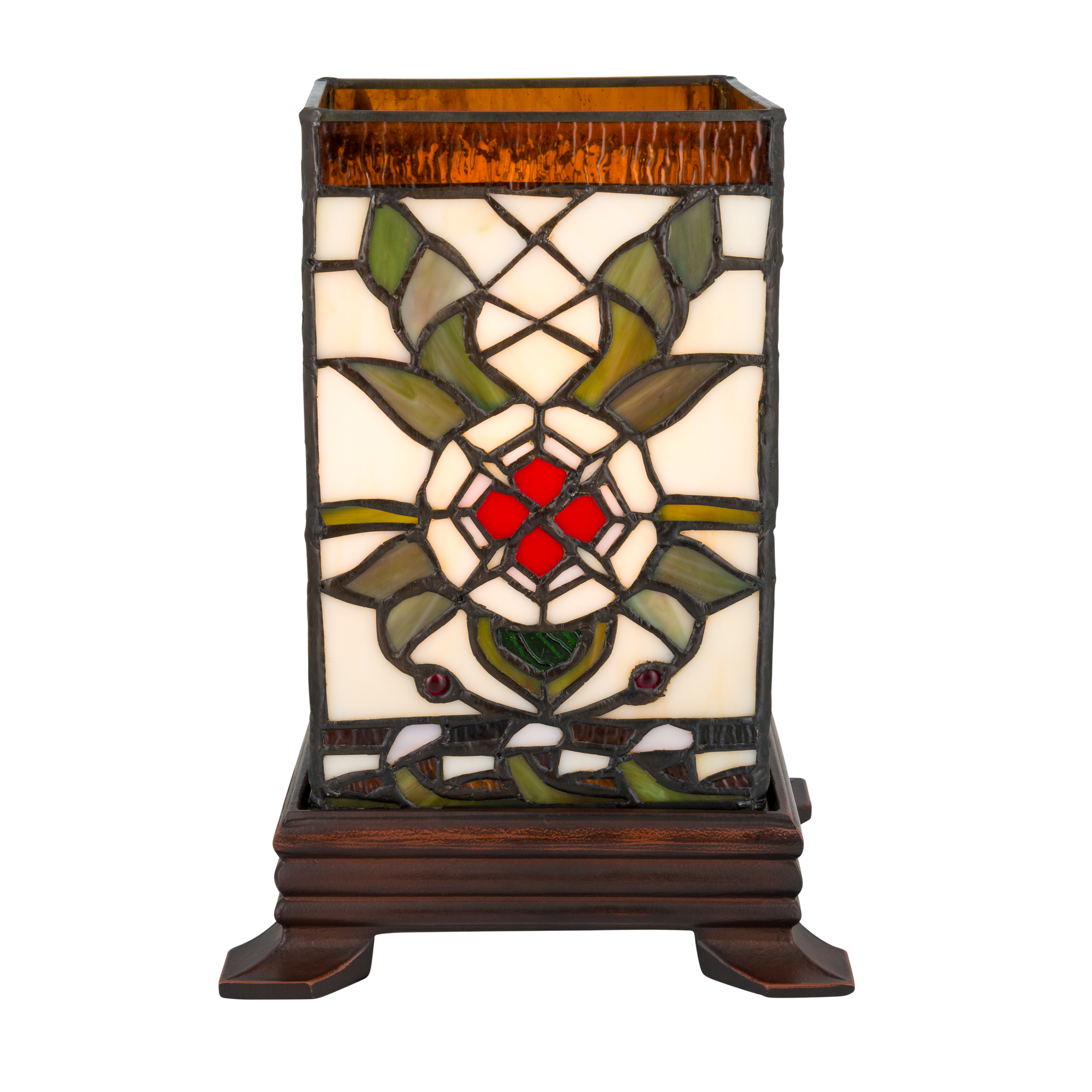 Tiffany kubus tafellamp – L 16,5 CM x B 16,5 CM x H 21 CM (Art. 7151)