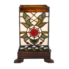 Tiffany kubus tafellamp – L 16,5 CM x B 16,5 CM x H 21 CM (Art. 7151)