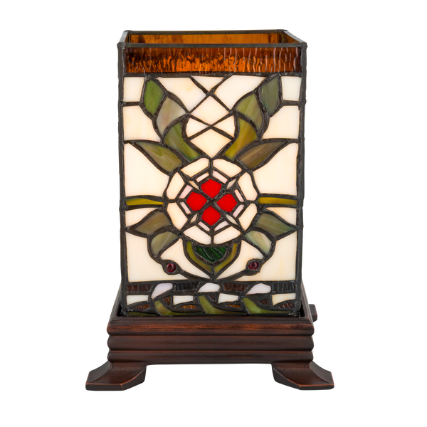 Tiffany kubus tafellamp – L 16,5 CM x B 16,5 CM x H 21 CM (Art. 7151)