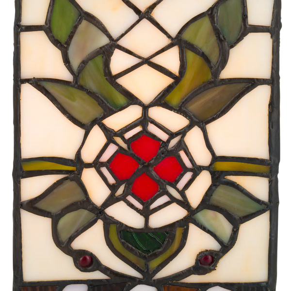 Tiffany kubus tafellamp – Geometrisch ontwerp – L 16,5 × B 16,5 × H 21 cm (Art. 7151)