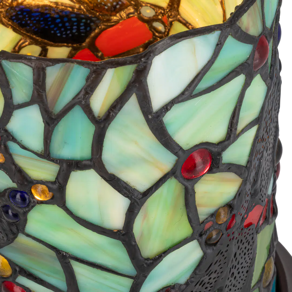 Tiffany tafellamp – Libelle – Ø 16,5 × H 21 cm (Art. 7176)