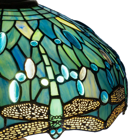 Tiffany floor lamp Dragonfly – Tranquil Blue & Green – H 165 cm – (Art. 7250)