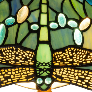 Tiffany vloerlamp – Libelle Blauwtinten & Groentinten – Ø 40 × H 165 cm (Art. 7250)