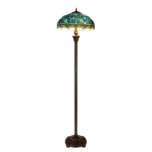 Tiffany floor lamp Dragonfly – Tranquil Blue & Green – H 165 cm – (Art. 7250)