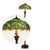 Grote Roruvera Tiffany staande lamp libellen van glas in lood in blauw-, groen- en turquoisetinten, brandend