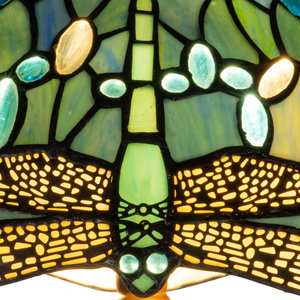 Tiffany vloerlamp – Libelle Blauwtinten & Groentinten – Ø 40 × H 165 cm (Art. 7250)