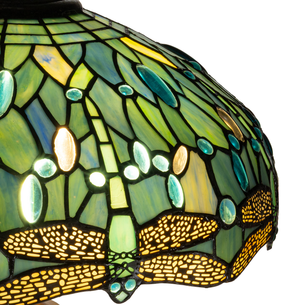 Tiffany vloerlamp – Libelle Blauwtinten & Groentinten – Ø 40 × H 165 cm (Art. 7250)