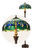 Grote Roruvera Tiffany staande lamp libellen van glas in lood in blauw-, groen- en roodtinten, brandend