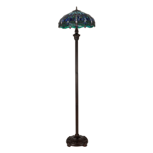Tiffany vloerlamp – Libellen, Blauw & Groen – Ø 40 × H 165 cm (Art. 7251)