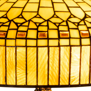 Tiffany vloerlamp – Geometrisch & Warm Amber – Ø 40 × H 165 cm (Art. 7252)