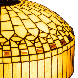Tiffany vloerlamp – Geometrisch & Warm Amber – Ø 40 × H 165 cm (Art. 7252)