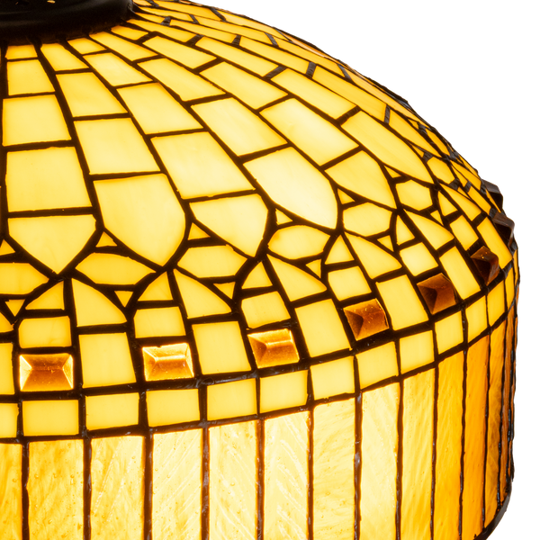 Tiffany vloerlamp – Geometrisch & Warm Amber – Ø 40 × H 165 cm (Art. 7252)
