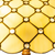 Detail Tiffany vloerlamp ruitpatroon  van glas in lood in crèmetinten met ronde glasaccenten