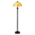 Grote Roruvera Tiffany vloerlamp ruitpatroon  van glas in lood in crèmetinten met ronde glasaccenten, brandend