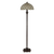 Grote Tiffany vloerlamp ruitpatroon van glas in lood in crèmetinten met ronde glasaccenten, uitgeschakeld