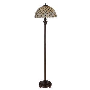 Tiffany vloerlamp – Overlappend Segmentpatroon – Ø 40 × H 165 cm (Art. 7255)