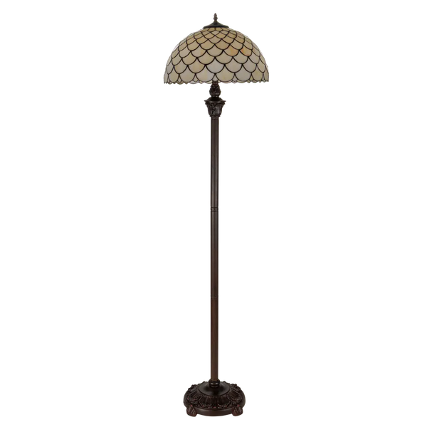 Tiffany vloerlamp – Overlappend Segmentpatroon – Ø 40 × H 165 cm (Art. 7255)