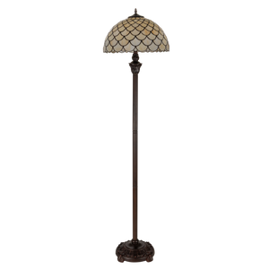 Tiffany vloerlamp – Overlappend Segmentpatroon – Ø 40 × H 165 cm (Art. 7255)