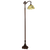 Tiffany vloerlamp Blauwe Bloemen met Gebogen Arm – Crèmegeel, Blauw & Groen – H 177 cm (Art. 7256)