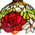 Tiffany Stehleuchte mit Rosen – Rot, Gelb & Grün – H 177 cm (Art. 7257)