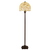 Tiffany Stehleuchte mit cremefarbenem Blattmotiv und gewelltem Rand – Creme, Hellgelb & Bernstein – H 168 cm (Art. 7258)