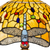 Tiffany vloerlamp Dragonfly – Geel, Amber & Crème – H 165 cm (Art. 7259)