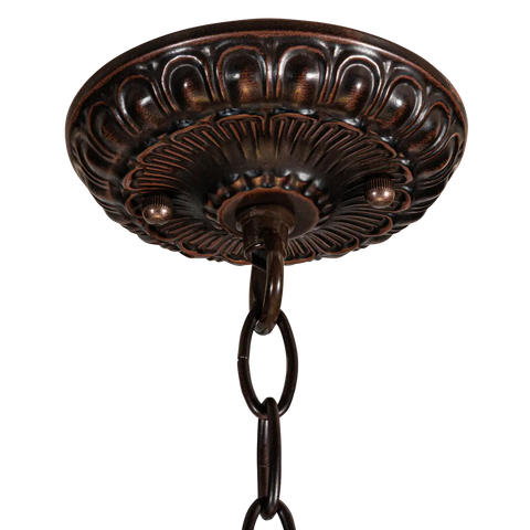 Tiffany hanglamp – Crème & Groen – Ø 40 cm (Art. 7405)