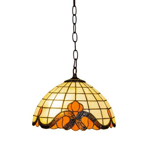 Tiffany hanglamp – Roomkleurig glas – Ø 30 cm (Art. 7402)