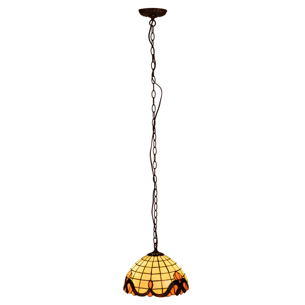 Tiffany hanglamp – Roomkleurig glas – Ø 30 cm (Art. 7402)