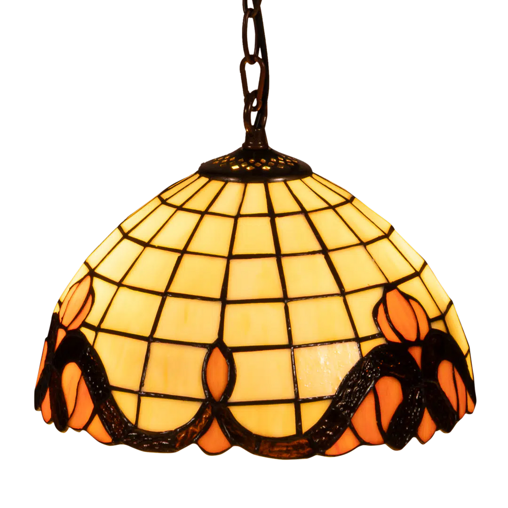 Tiffany hanglamp – Roomkleurig glas – Ø 30 cm (Art. 7402)