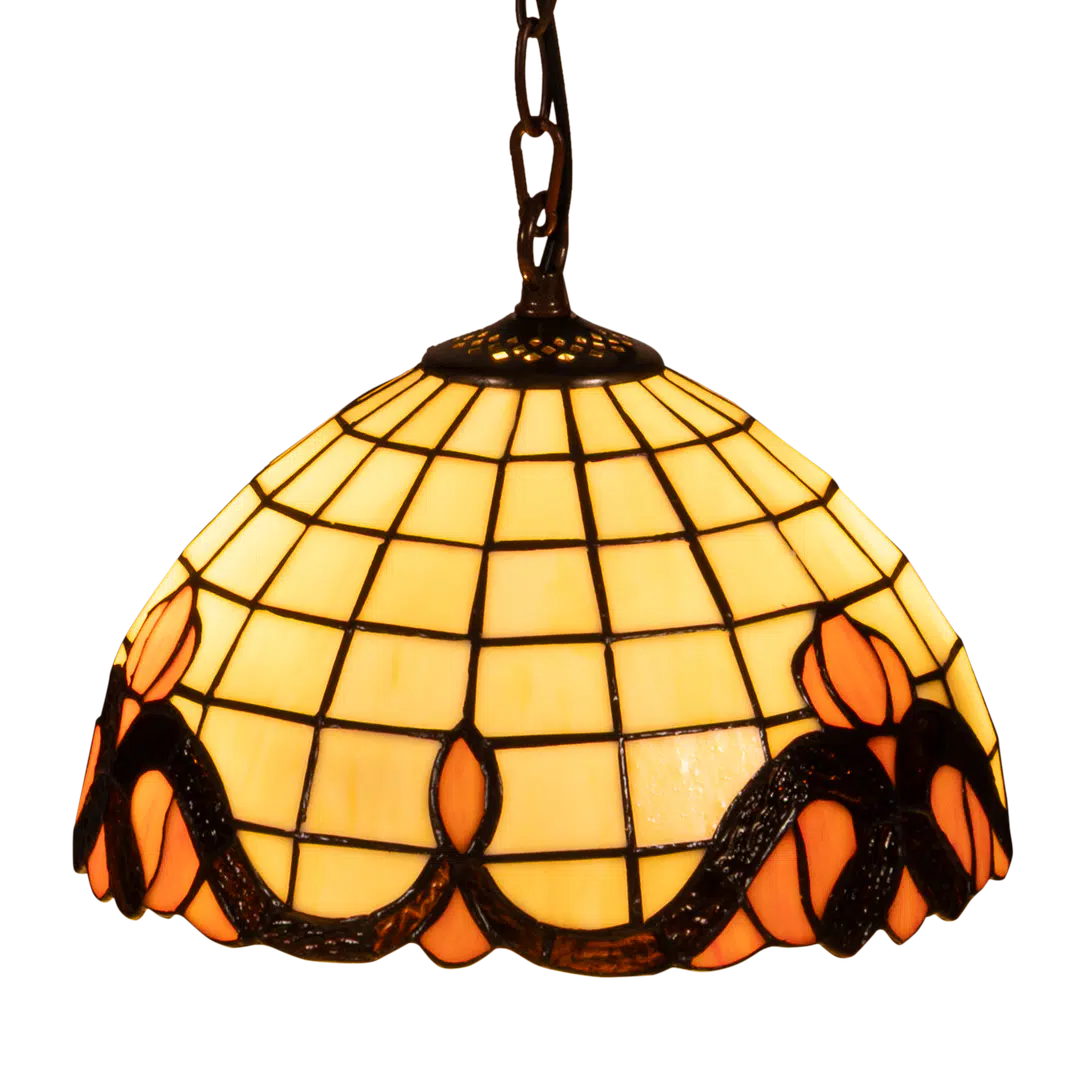 Tiffany hanglamp – Roomkleurig glas – Ø 30 cm (Art. 7402)