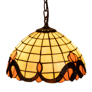 Tiffany hanglamp – Roomkleurig glas – Ø 30 cm (Art. 7402)