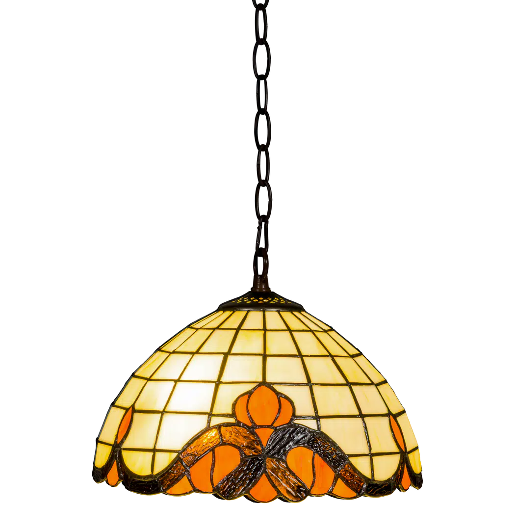 Tiffany hanglamp – Roomkleurig glas – Ø 30 cm (Art. 7402)