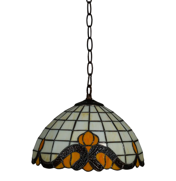Tiffany hanglamp – Roomkleurig glas – Ø 30 cm (Art. 7402)