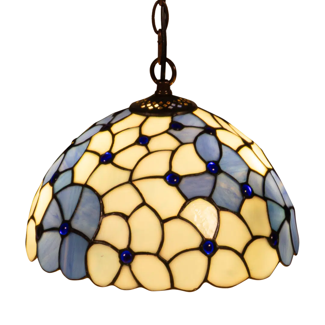 Tiffany hanglamp – Bloemaccenten – Ø 30 cm (Art. 7404)