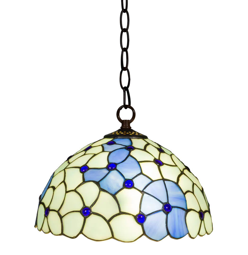 Tiffany hanglamp – Bloemaccenten – Ø 30 cm (Art. 7404)