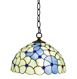 Tiffany hanglamp – Bloemaccenten – Ø 30 cm (Art. 7404)