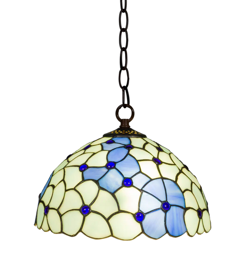 Tiffany hanglamp – Bloemaccenten – Ø 30 cm (Art. 7404)