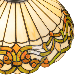 Tiffany hanglamp – Crème & Groen – Ø 40 cm (Art. 7405)